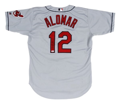 2000 Roberto Alomar Game Worn and Signed Cleveland Indians Road Jersey